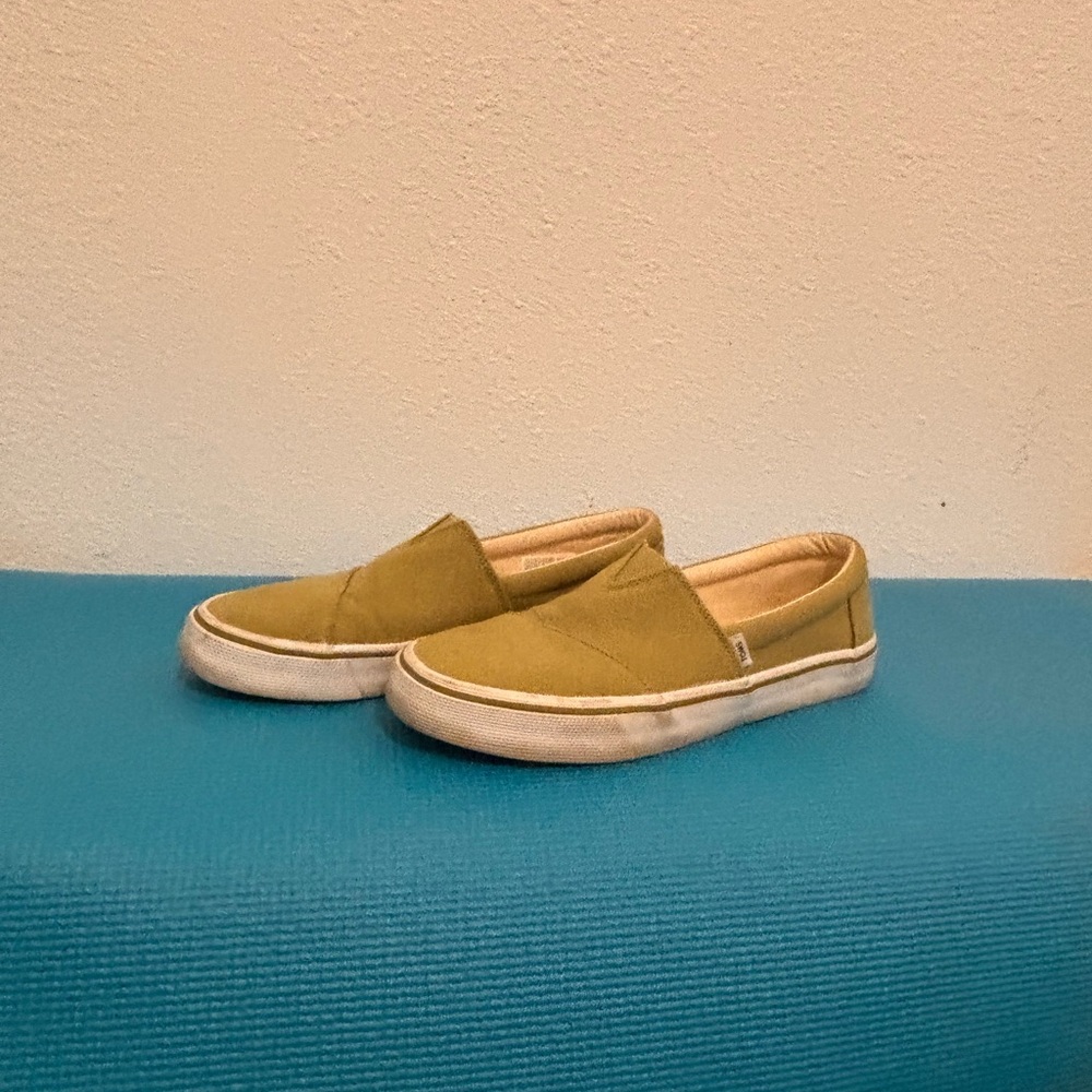 Toms Olive Green Canvas Slip-Ons